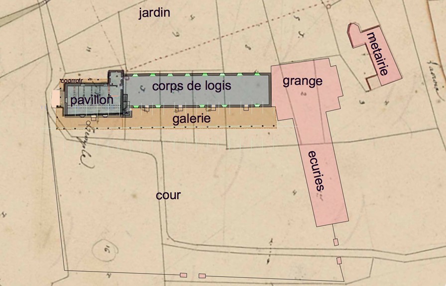 Plan du chateau du Fleix XVIIIème