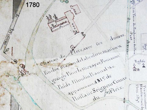Plan terrier temple du Fleix 1780