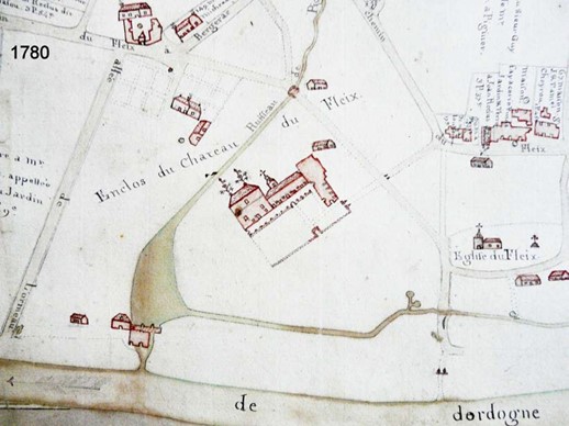 Plan terrier temple du Fleix 1780